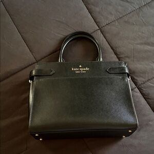 kate spade Black Saffiano Leather Satchel with Gold Hardware